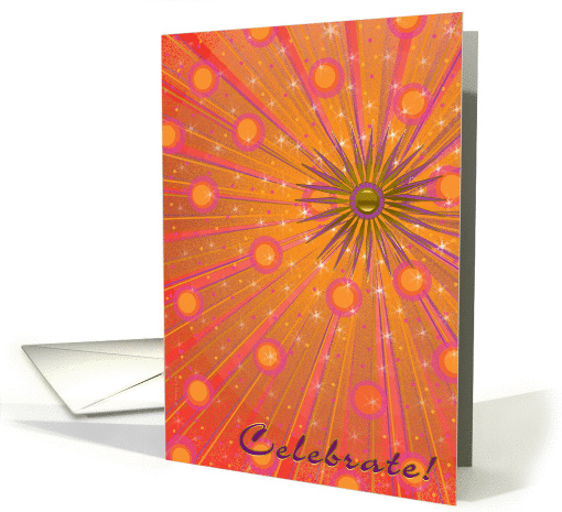 Diwali Celebrate the Festival of Lights Starburst and Fireworks card