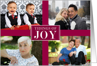 Christmas Tidings of Joy Photo Card Red Ribbon Look card