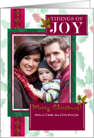 Traditional Christmas Holly Photo Card Scrapbook Look in Red and Geen card