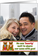 Christmas We’re Expecting Pregnancy Announcement Cute Bears Photo Card