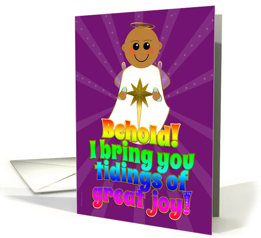 Christmas Christian Luke 2:10 Tidings of Joy Angel Holding a Star card
