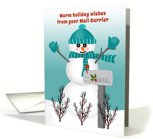 christmas-holiday-wishes-from-mail-carrier-snowman-by-mailbox-card