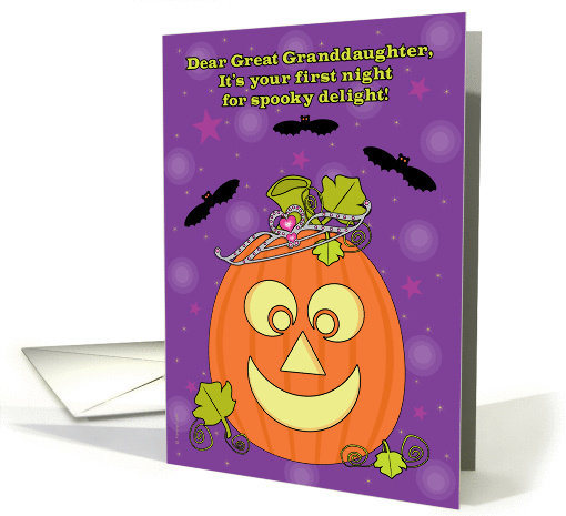 Great Granddaughter First Halloween Baby's 1st Pumpkin Princess card