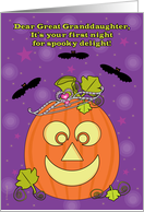 Great Granddaughter First Halloween Baby’s 1st Pumpkin Princess card