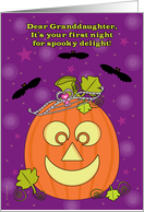 Granddaughter First Halloween Baby’s 1st with Pumpkin Princess Bats card