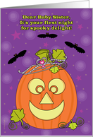Sister First Halloween Baby’s 1st with Pumpkin Princess Bats card