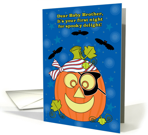 Brother Baby's First Halloween Pumpkin Pirate and Bats card (965689)