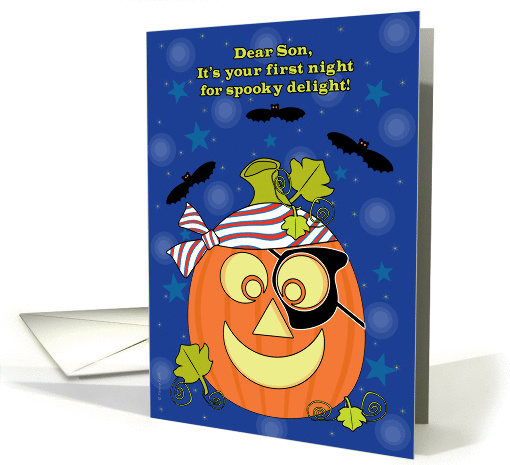 Son Baby's First Halloween Pumpkin Pirate and Bats card (965691)