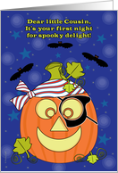 Boy Cousin Baby’s First Halloween Pumpkin Pirate and Bats card