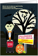 Funny Halloween Industrious Little Vampire Sponsors Blood Drive card
