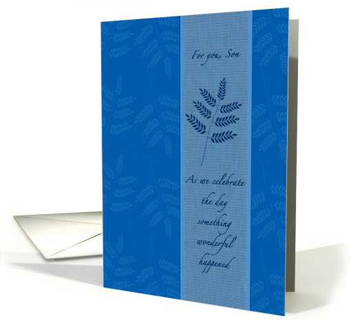 Son Adoption Anniversary from Mom and Dad Blue Fern Fronds card