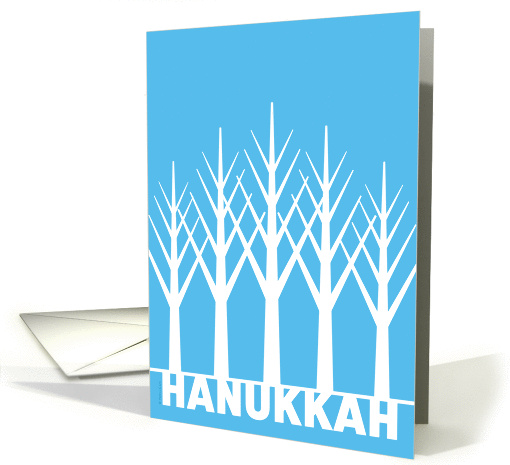 Hanukkah or Chanukkah White Birch Trees in Winter Simple Modern card
