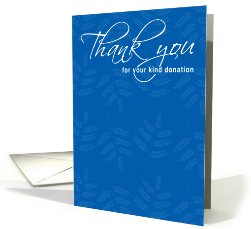 Thank You for Sympathy Donation Simple Blue card (976701)