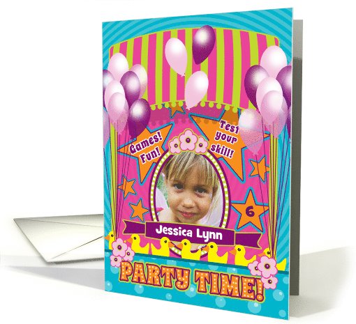 Girl Birthday Party Invitations Carnival Fun Fair Add... (980093)