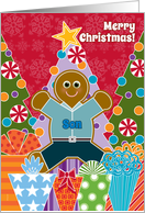 Son Christmas Gingerbread Boy Cookies Trees Presents and Candy card
