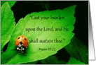 Ladybug, Psalm 55:22, I’m Praying for You card