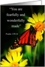 Psalms 139:14 Monarch Butterfly Get Well card