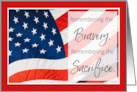 American Flag Thank You for Your Service Veterans Day card