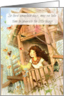 Thanksgiving Celebrate the Little Things Girl and Butterflies card