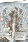 Winter Fairy with Crane Christmas Wishes card