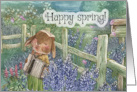 Happy Spring Rabbit Playing Accordion card