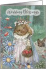 Wedding Blessings for Bride Bunny Bride Walking Through Woods card