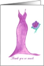 Watercolor Pink Dress Thank You for Being My Matron of Honor card