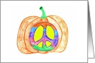 Pumpkin Peace Sign Hippie Halloween Funny card