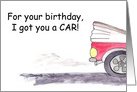 Red Convertible CAR for Birthday Humorous card