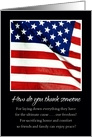 American Flag Thank You for Service to Country card