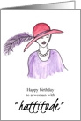 Lady in a Red Hat Happy Birthday card