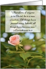 Pink Rose Scripture Adult Baptism Congratulations card