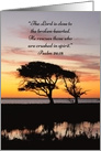 Psalms 34:18 Tree and Sunset Encouragement card