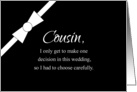 Cousin Bowtie Humorous Groomsman Invitation card