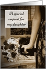 Sepia Bouquet Daughter Bridesmaid Request card