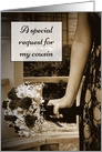 Sepia Bouquet Cousin Bridesmaid Request card