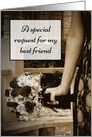 Sepia Bouquet Best Friend Maid of Honor Request card