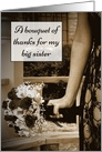 Sepia Bouquet Big Sister Bridesmaid Request card