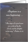 Footprints in the Sand Baptism Blessing Wishes card