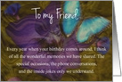 Butterfly Happy Birthday to My Friend card