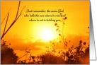 Beautiful Sunset God is Holding You Encouragement card