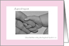 Baby Hand with Pink Girl Will You Be My Godparents? card