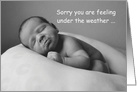 Adorable Pouting Baby Get Well Soon card