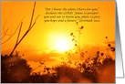 Lovely Golden Sunset Jeremiah 29:11 Encouragement Blank card