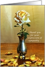 Yellow Rose and Petals Thank You For Your Expression of Sympathy card