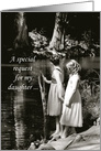 Daughter, Flower Girl Invitation, Two Little Girls by Pond card