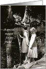 Girls by a Pond Friend Bridesmaid Invitation card