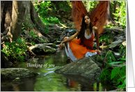 Thinking of You Fairy by a Stream card