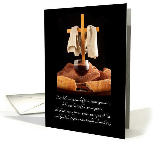 Cross and Communion Easter Scripture card (1054165)
