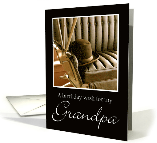 Hat and Carriage Grandpa Happy Birthday Wish card (1385546)